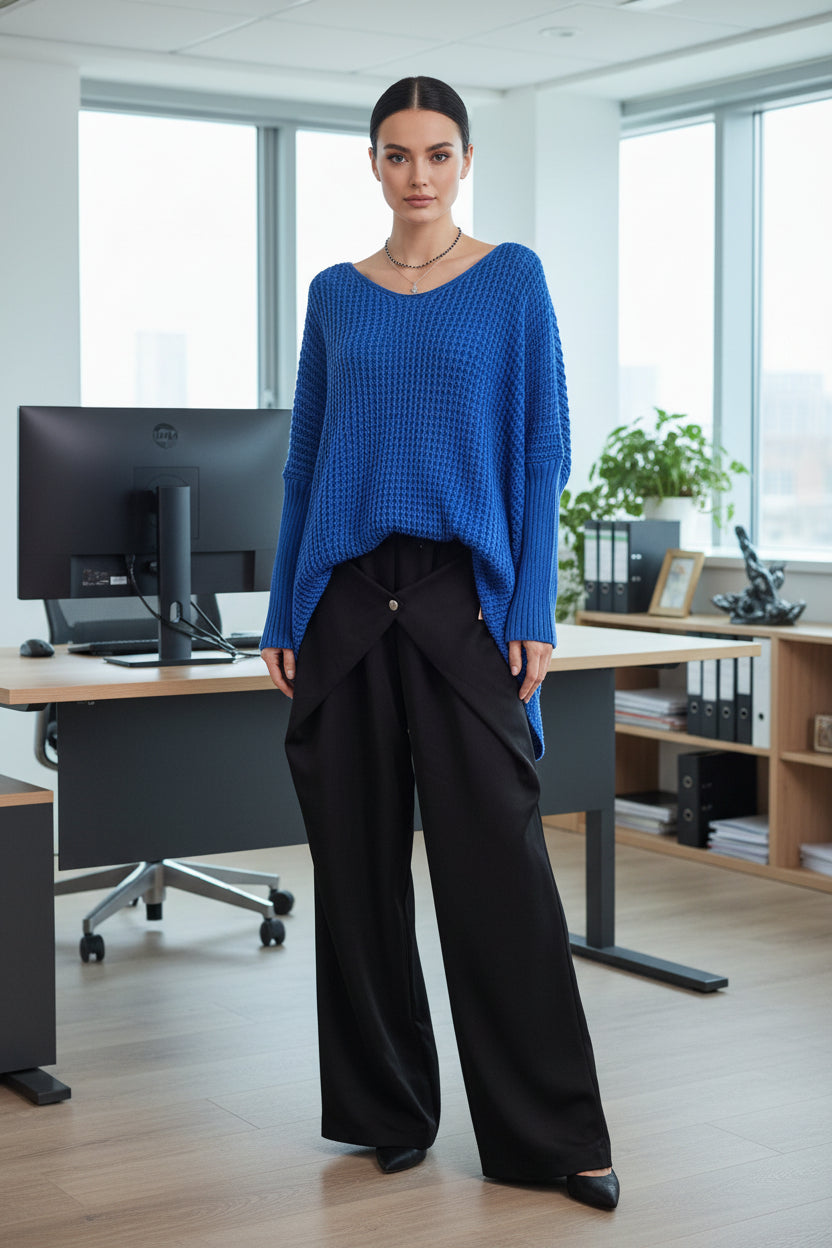 Strick Pulli mit V Ausschnitt Doro