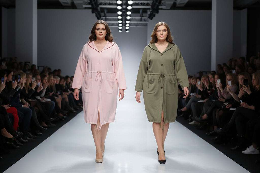 Lange Jacke mit Knöpfen und Kapuze