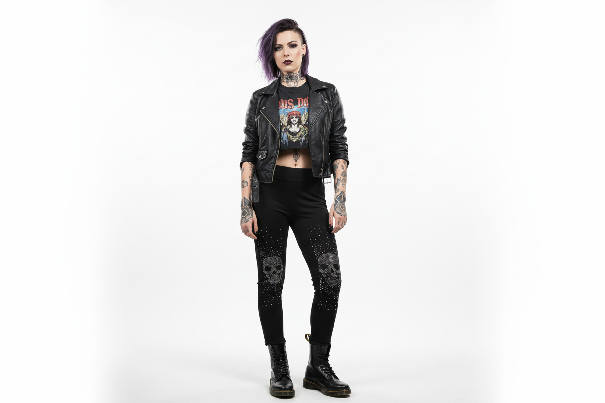 Leggings mit Skull Elsa Design - Mega Straß auf beiden Beinen - Nicky's Kleiderstuebchen