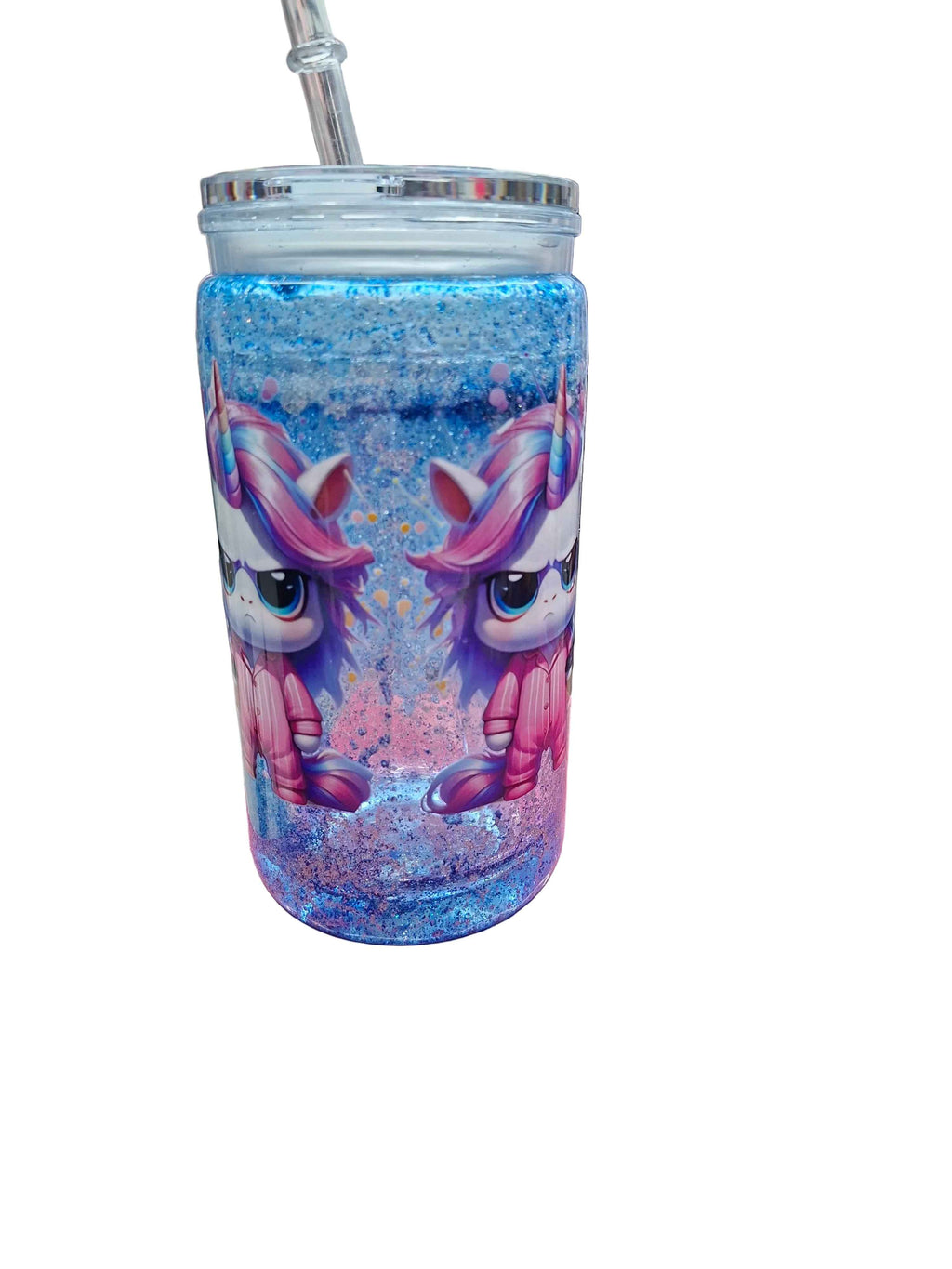 Schneekugel Becher personalisiert - Glitzerbecher Tumbler für dein individuelles Getränk - Nicky's Kleiderstuebchen