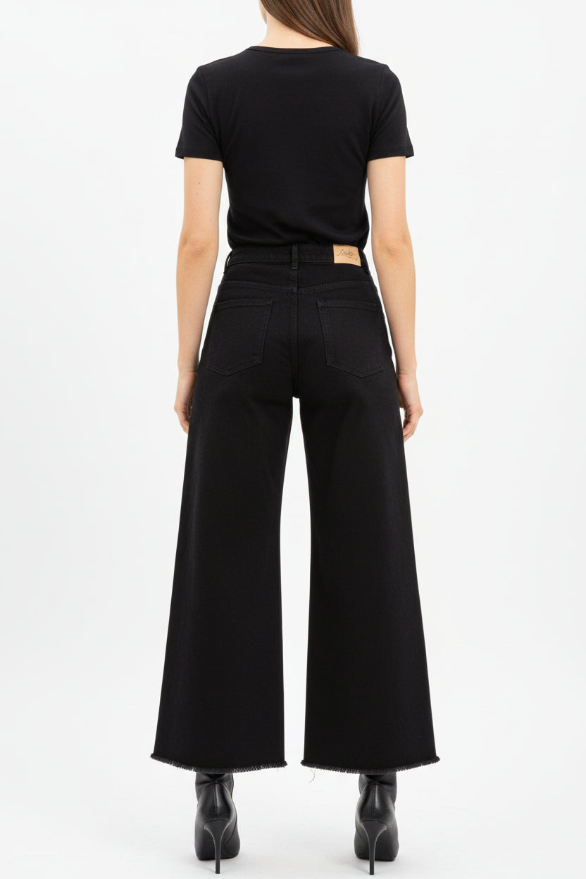 Jeanshosen Wide Leg Und Fransen