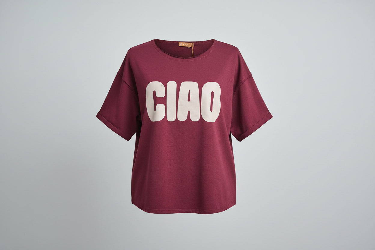 T-Shirt von Mooij  Mit Aufdruck Ciao