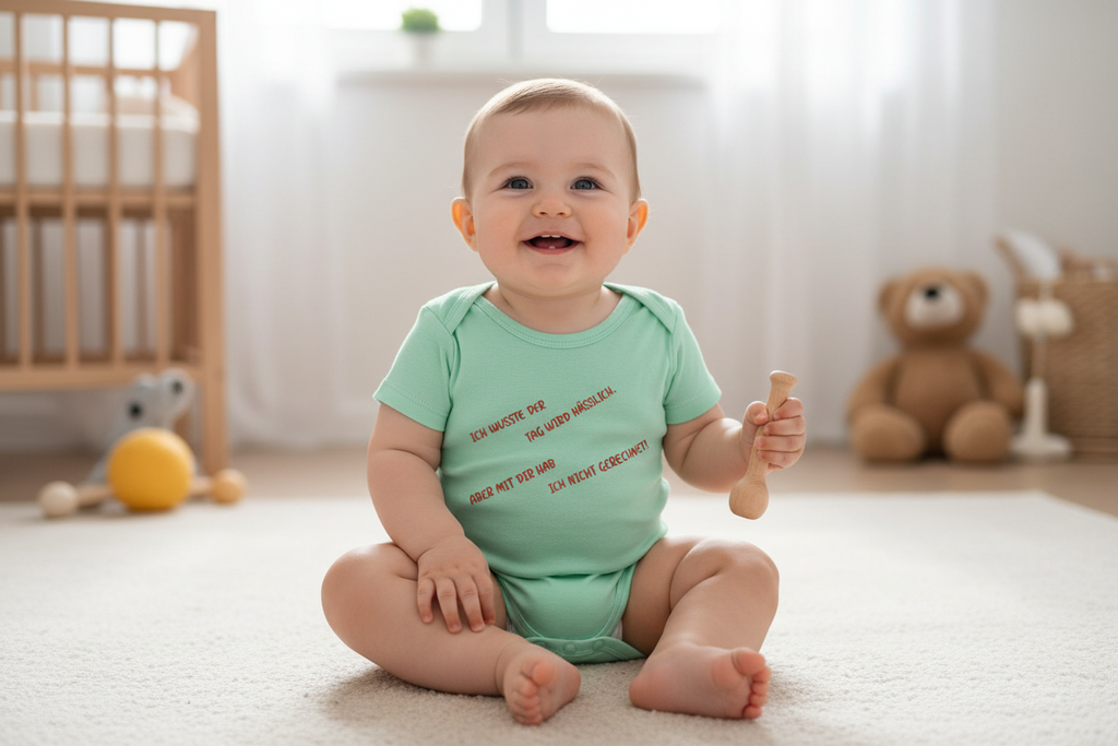 Personalisierte Baby-Bodys in vielen Farben, und jedes kann mit Sprüchen oder Motiven hergestellt werden. - Nicky's Kleiderstuebchen