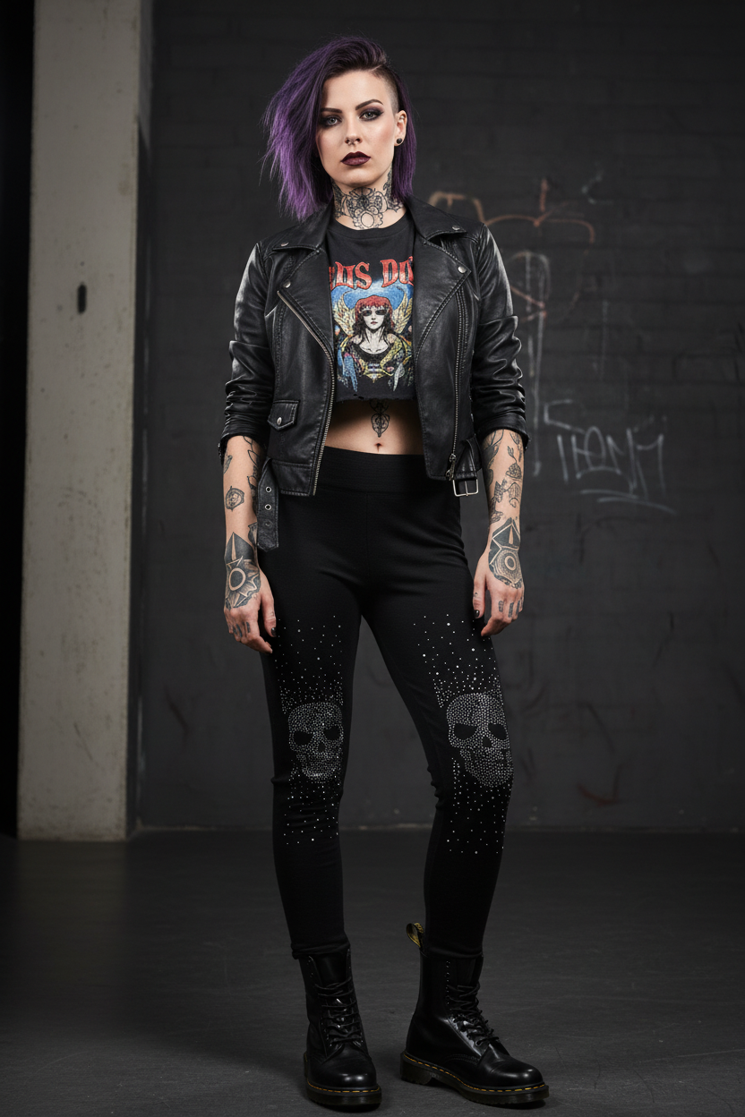 Leggings mit Skull Elsa Design - Mega Straß auf beiden Beinen - Nicky's Kleiderstuebchen
